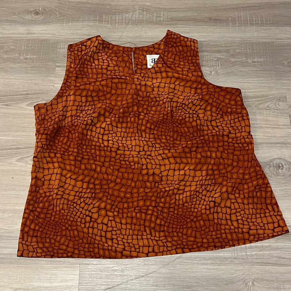 Orange and purple print top